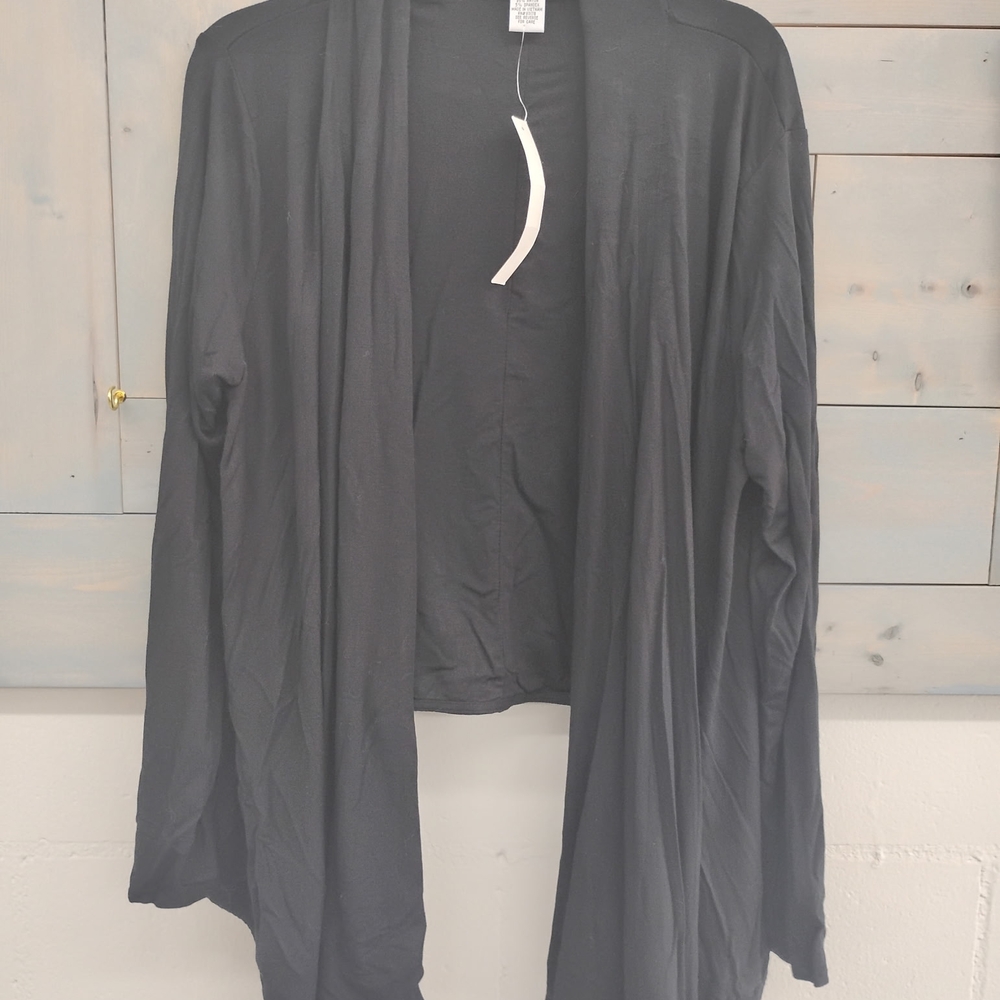 Black Open Front Cardigan